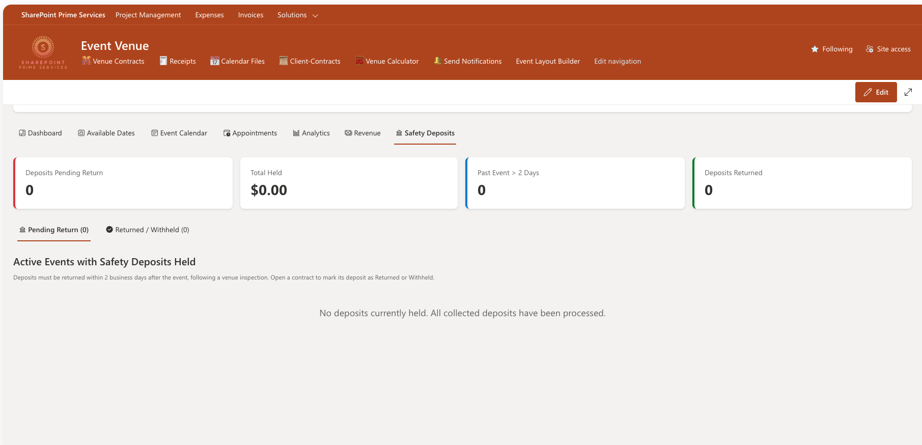 Safety deposits tracker